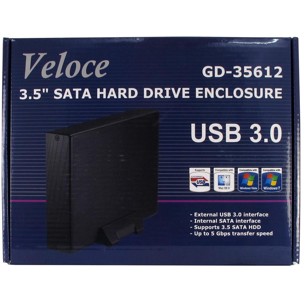 Veloce GD-35612, SATA, Seriale ATA II, Nero, HDD, Potenza, Alluminio, USB - Foto 1